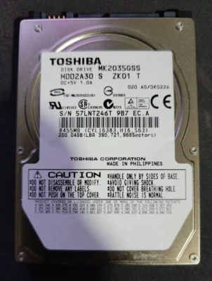 Toshiba MK2035GSS Hard Drive 200gb 2.5" - Image 1 of 2