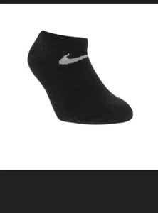 Boys Nike 6 Pack No Show Logo Socks Black UK Size 6.5-8.5 7c -10c New Children’s - Picture 1 of 8