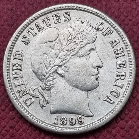 1899 S Barber Dime 10c Higher Grade AU Details #57036 Cover