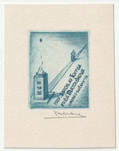 JARO BERAN: Vermählungsanzeige (?) für Jar.oslav Tomsa & Frida Matouskova, 1935 - Imagen 1 de 1