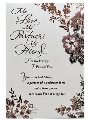 Tarjeta de aniversario para pareja Pearl Sheen, tarjeta de sello de lámina metálica NUEVA Foto 1 de 4