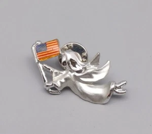 Gigi Angel Carrying the American Flag Lapel Tie Pin - Picture 1 of 5