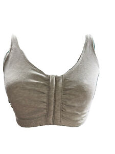 Fruit Of The Loom Gray Sports Bra Size Tall 38 front fasten