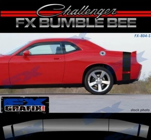 2008 - 2023 Dodge Challenger Bumble Bee Style Tail Stripe Kit Solid #1 Quality - Picture 1 of 3