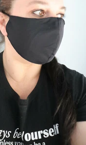 3pc Breathable Face Mask Reusable Washable Face Mask Cloth Black Light weight - Picture 1 of 7