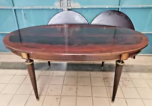 Tavolo con allunghe ovale in mogano - Stile Luigi XVI - Foto 1 di 8