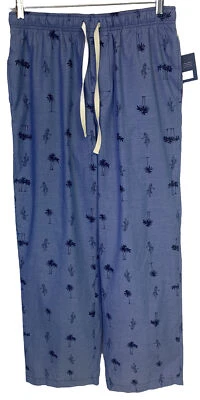 Pantalones de pijama Craft And Borrow para hombre nuevos con etiquetas azul-talla M-Hula niña y palmeras Foto 1 de 4
