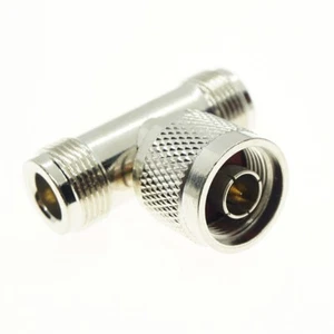 N male TYPE plug to 2 x N Female RF Splitter T Type Connector Convert Adapter - Picture 1 of 4