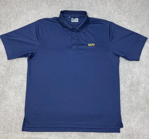 Navy Midshipmen Shirt Under Armour Mens Medium Polo Navy HeatGear Loose Golf UA Cover