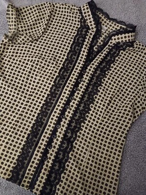 EMMA JAMES Sheer Cap Sleeve Blouse With Lace Detail 16 - Image 1 of 4