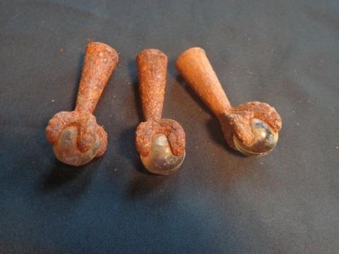 set/3 antique Piano Organ Stool Cast Iron CLAW FOOT and GLASS BALL legs Cover