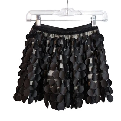 Halabaloo Elegant Black Skirt with 3D Polka Dot Textured Design Skirt Size 6 - Image 1 of 4