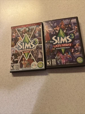 Sims 3: Late Night And University Life (Windows/Mac, 2010) Discs VG - Image 1 of 4