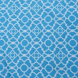 Waverly Precioso Enrejado Estampado Algodón Cortinas Tela Azul Aqua 55" x 4 yardas 24" - Imagen 1 de 7