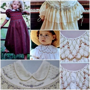 Ruffled Yoke Bridesmaid Dres Adult Skirt Smocking Embroidery Pattern Magazine 28 - Picture 1 of 21