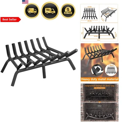 Rejilla para chimenea 24 pulgadas de acero resistente soporte para troncos de fuego exterior interior Foto 1 de 4