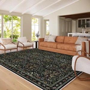 Traditional Design Vintage Floral Area Rug 8 x 10,Washable Area Rugs - Perfec... - Picture 1 of 7