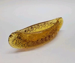 Vintage Fenton Gänseblümchen & Knopf Braunglas 6" kleines Kanu Schmuck Schale 1970er - Bild 1 von 9