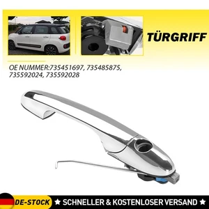 Außen Türgriff Fahrerseite Vorne Links Für Fiat 500 500C Ab 2007 Glanz Chrom x1 - Bild 1 von 10