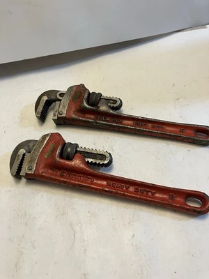 RIDGID Two 8" Heavy Duty Pipe Wrench’s The Ridge Tool Co. Elyria Ohio USA - Image 1 of 3