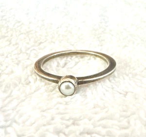Vtg SUNDANCE CATALOG Sterling Silver Pearl Ring SZ 8.75 STACK IT OR ALONE! - Picture 1 of 6