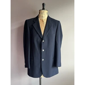 Hugo Boss Blazer Mens Size 40 Navy Wool Tailored Jacket - Picture 1 of 13