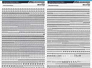 MECANORMA #308 HELVETICA MEDIANA 6,4mm, Transferencias de Letras A3, Fuentes, Tipo - Imagen 1 de 2
