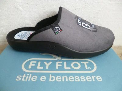 Fly Flot Pantoffel Pantoletten Hausschuh Hausschuhe Clogs Schuhe grau 882263
