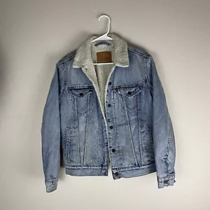 Chaqueta Levis Strauss Denim Sherpa Forrada Talla Pequeña - Imagen 1 de 8