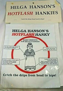Helga Hanson's Hotflash Hankies Fun Gag Gift Menopause Minnesota Ole and Lena - Picture 1 of 3