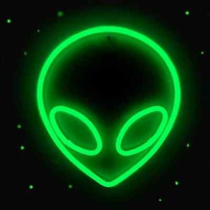 Alien Neon Sign Green LED Alien Neon Light USB/Battery Operated Cool Alien Li... - Picture 1 of 6
