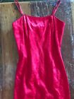 VTG 90s Jessica McClintock embroidered striking red formal gown vivid statement 