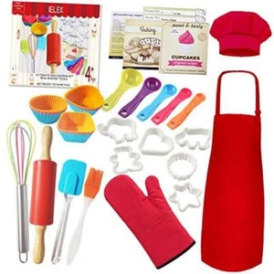 Kids Real Cooking Set Baking Kitchen Kit with Apron,Chef Hat,Cooking - Picture 1 of 8