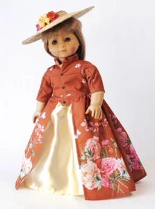 Doll Clothes 18" Dress Peonies Hat Carpatina Fit 18 Inch Girl Dolls - Picture 1 of 2