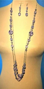 Vintage Light Lavender Colour Long Necklace - Picture 1 of 5