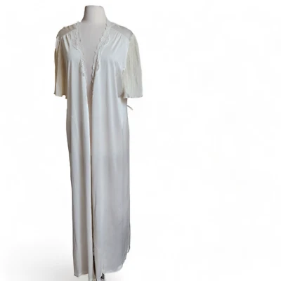 Maxi bata plisada grande vintage años 70 Miss Elaine de longitud completa EE. UU. Unión ILGWU Foto 1 de 4