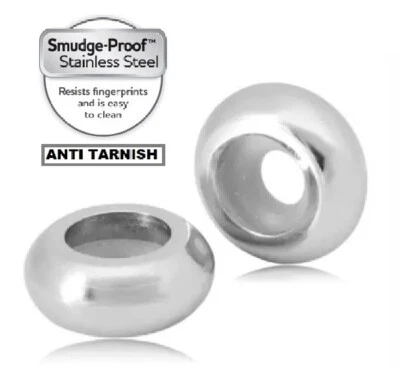 Cuentas con tapón de goma inoxidable para pulseras europeas y brazalete flexible  Foto 1 de 4