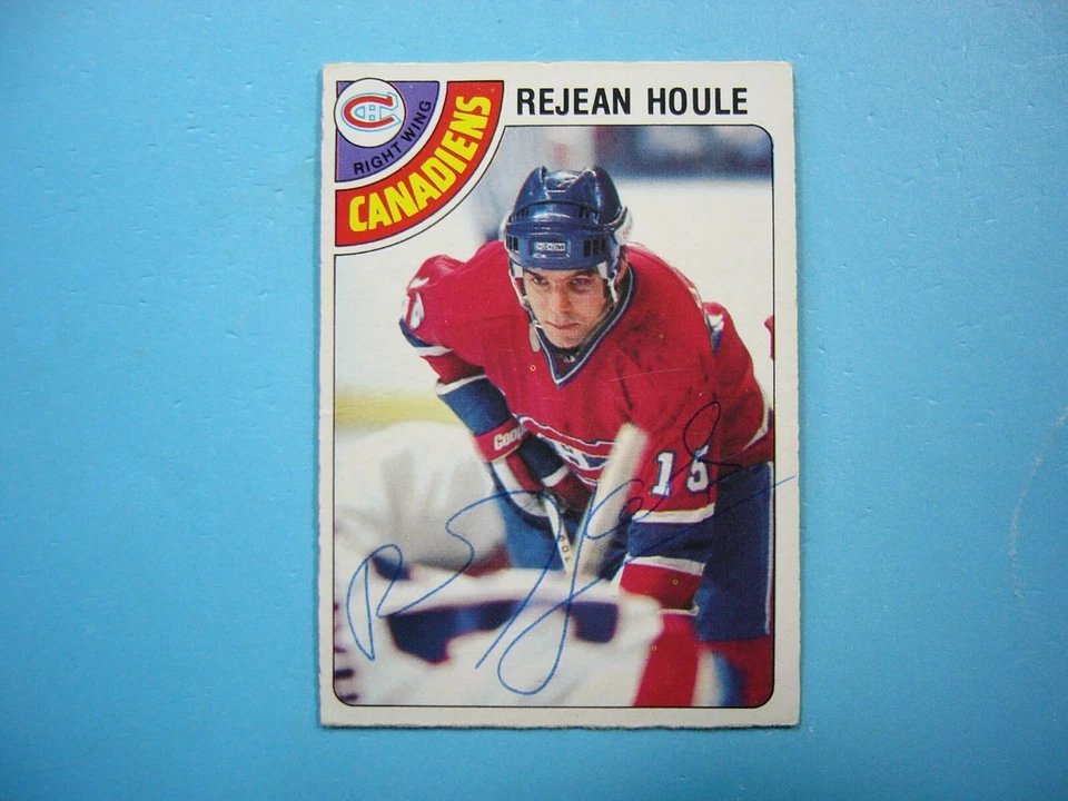 1978/79 O-PEE-CHEE NHL HOCKEY CARD #227 REJEAN HOULE VG/EX AUTO AUTOGRAPH OPC - Image 1 of 3