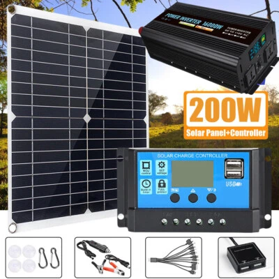 16000W Inverter Solar Panel Kit Solar Power Generator 100A Home 110V Grid System