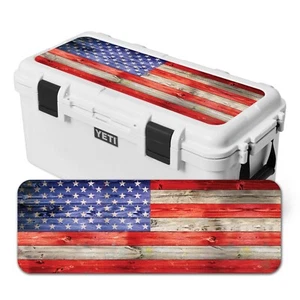 Vinyl Cooler Wrap fits YETI GoBox 60 | Decal Skin Sticker LID - USA Flag Color - Picture 1 of 7