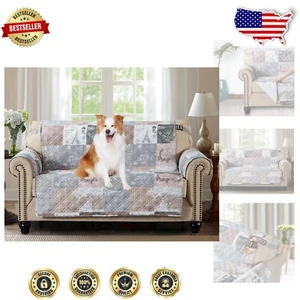 Luxurious Slip Resistant Loveseat Cover, Quilted Floral Design, Perfect for Pets - Picture 1 of 9