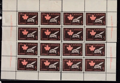 1964 #432 5¢ QUEEN ELIZABETH II QUEBEC CONFERENCE ISSUE MS PLATE BLOCK F-VFNH - Image 1 of 2