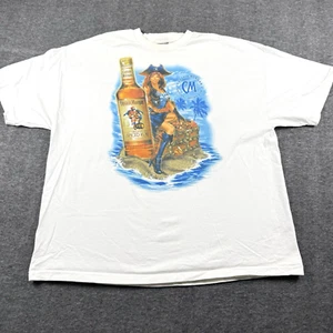 Captain Morgans Shirt Mens 3XL White Rum Sexy Pirate Graphic Y2K Streetwear - Picture 1 of 8