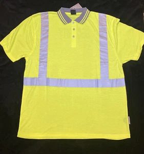 Security Polo Shirt Neon Green With Reflective Pattern. Size XL. NWT - Picture 1 of 8