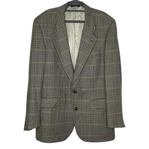 Blazer Burberry London vintage 100% lana vergine sgabello da uomo marrone nero XL