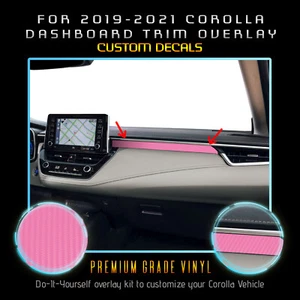 For 2019-2021 Toyota Corolla Interior Dash Overlay Decal - Matte Carbon Fiber - Picture 1 of 15