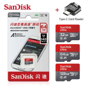 100% Original SanDisk Memory Card 128GB 64GB 32GB A1 Micro SD Card Class 10 UHS- - Picture 1 of 15