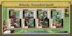 Central African Republic 2017 MNH Mahatma Gandhi 4v M/S World Leaders Stamps