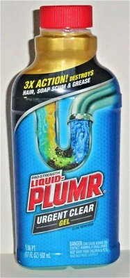 全新 Liquid Plumr 专业强度 紧急透明凝胶 去堵器 17 盎司 — 第 1/3 张图片