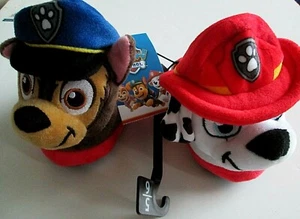 PAW PATROL Nickelodeon Rubber Bottom Slippers NWT Toddlers Sz 5-6 Marshall Chase - Picture 1 of 5